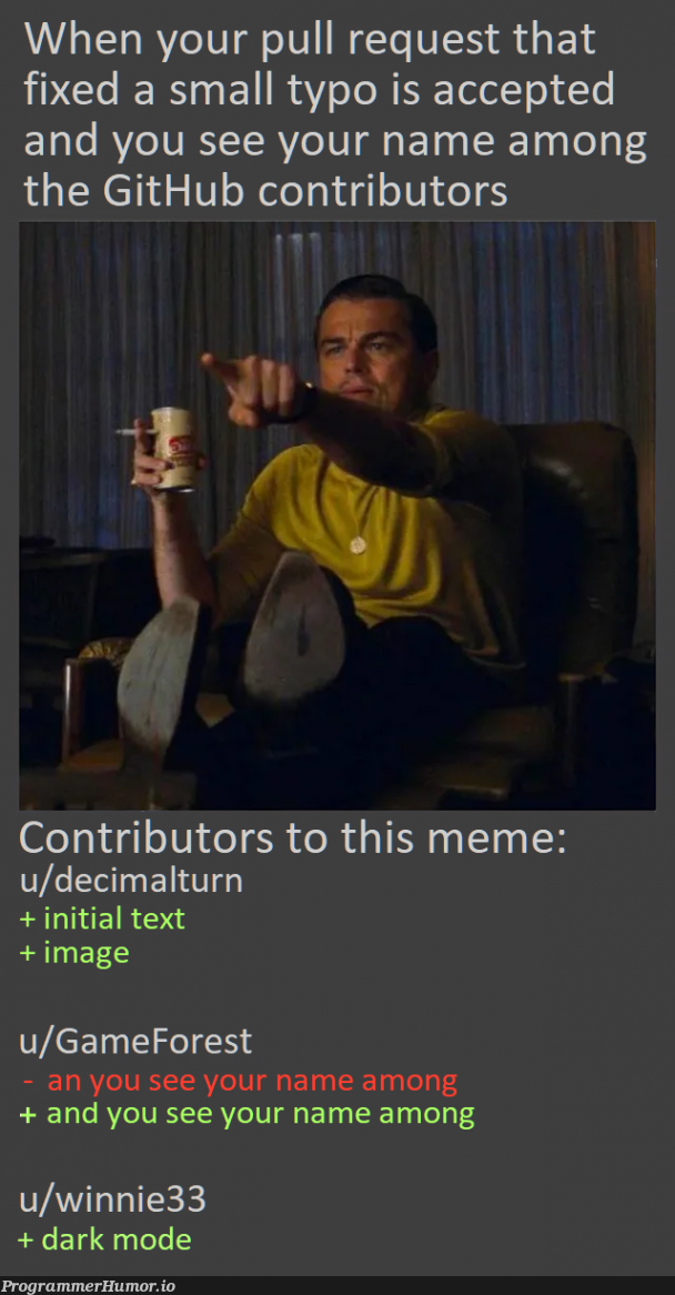 Forking a meme to add your own features – ProgrammerHumor.io