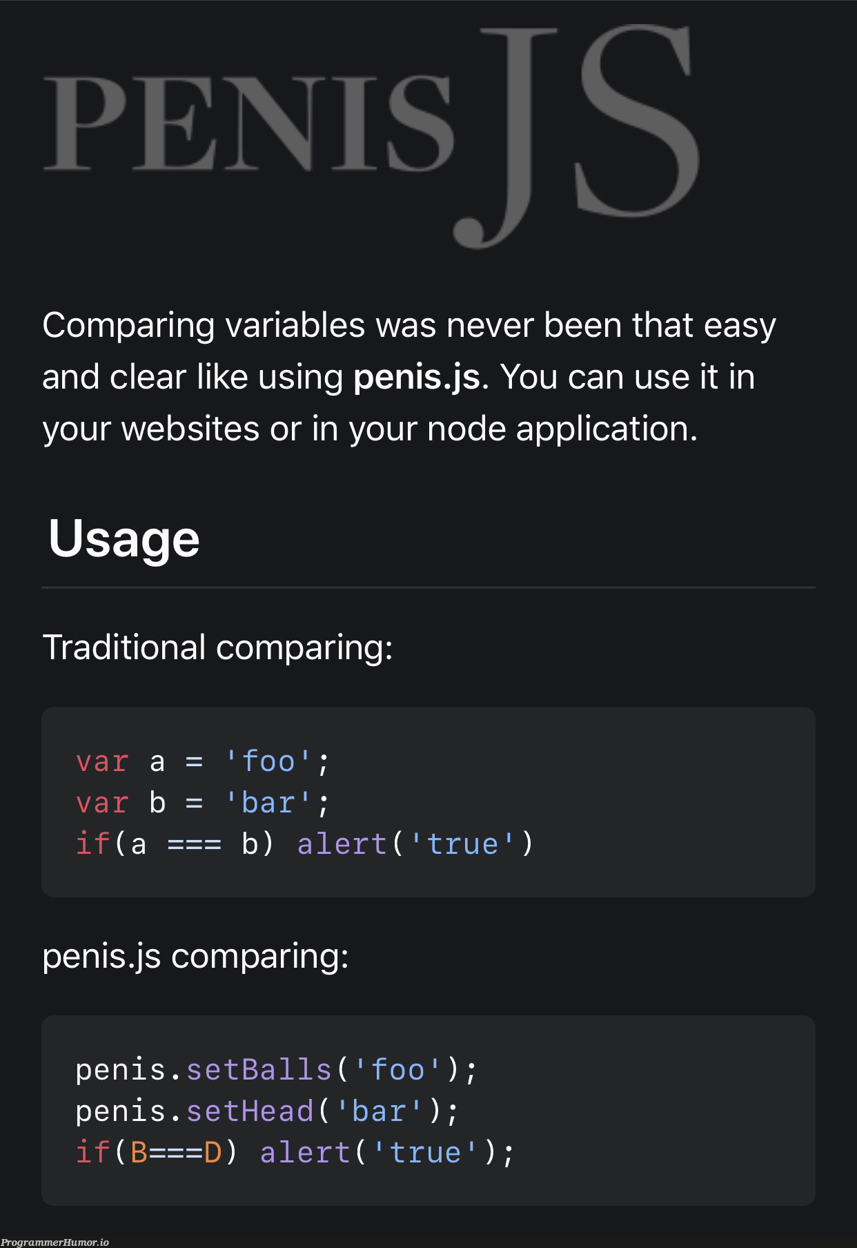 My Favorite Js Framework Penis Js Programmerhumor Io