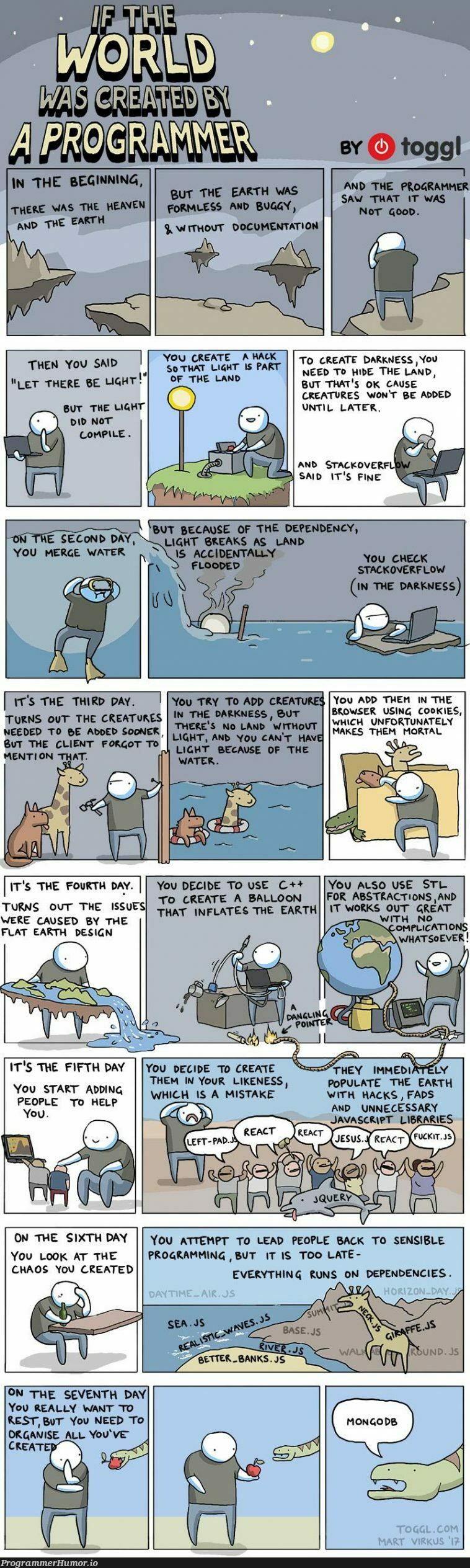 If the world was created by a programmer | programming-memes, programmer-memes, javascript-memes, java-memes, design-memes, stackoverflow-memes, stack-memes, program-memes, try-memes, c++-memes, bug-memes, mongodb-memes, rest-memes, xaml-memes, cli-memes, mongo-memes, overflow-memes, IT-memes, ide-memes, ML-memes, documentation-memes, dependencies-memes, dependency-memes | ProgrammerHumor.io