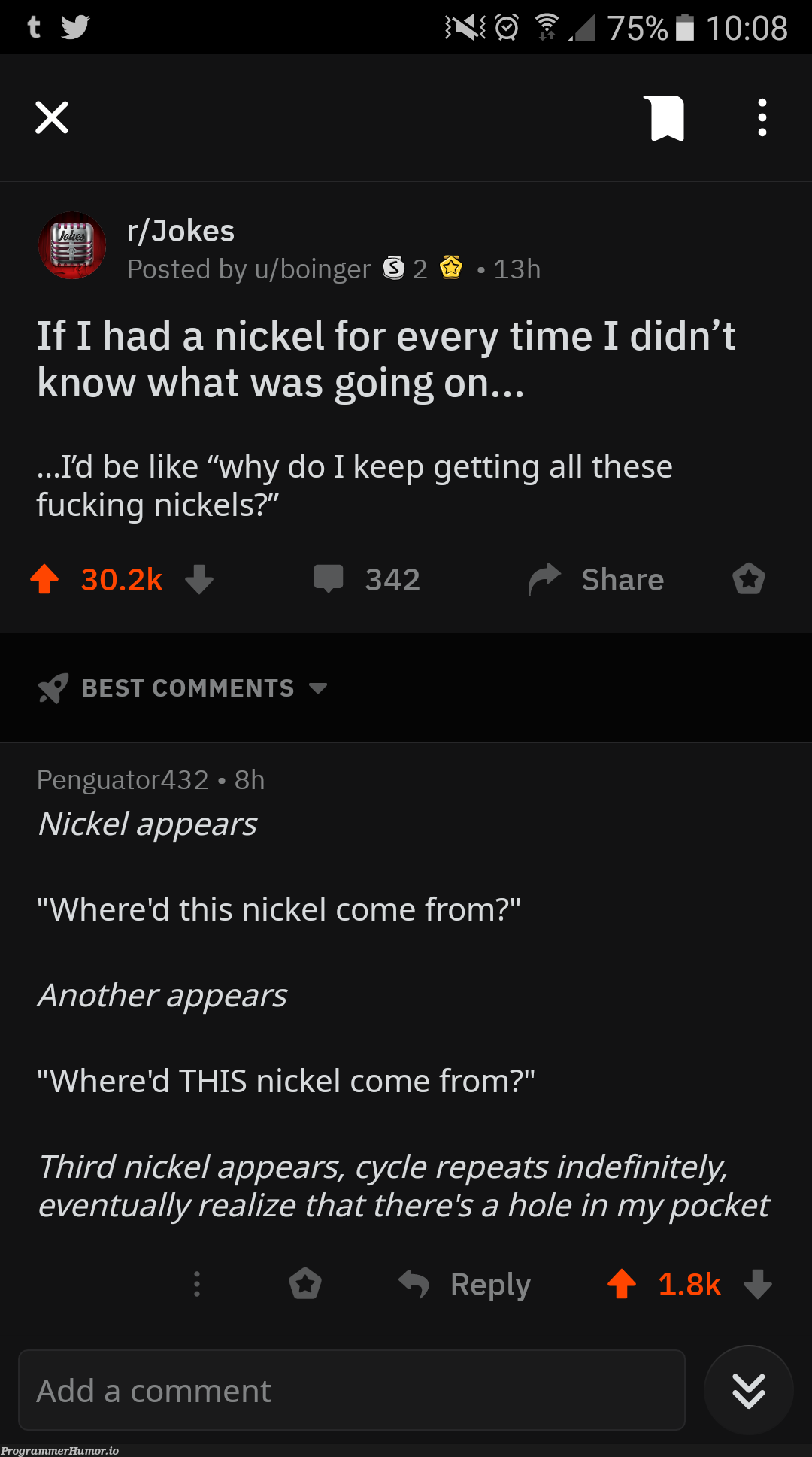 Recursive nickels – ProgrammerHumor.io