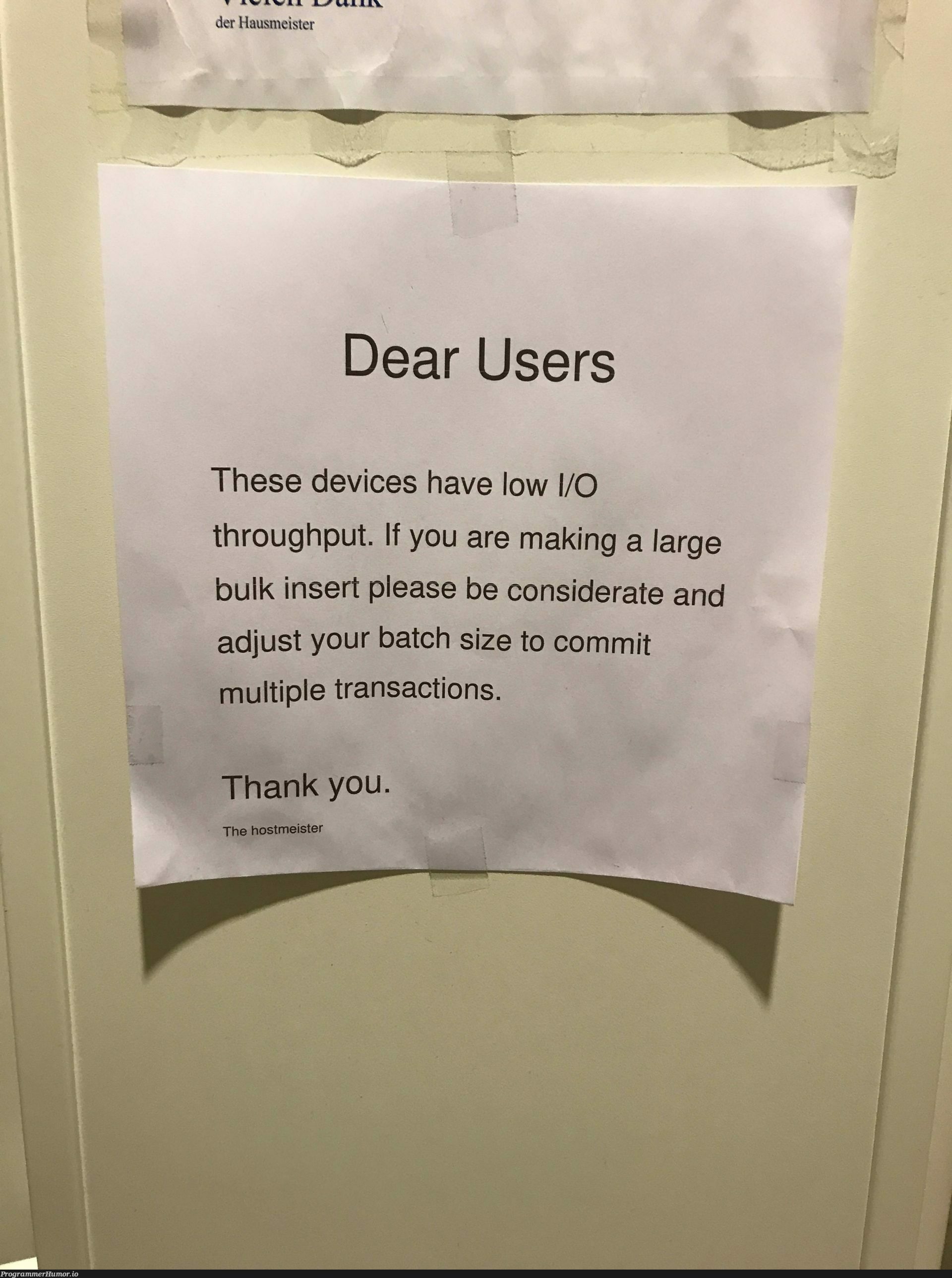 Sign in the bathroom of the CS department of my university ...