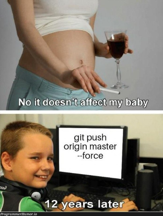 git push origin master --force | git-memes | ProgrammerHumor.io