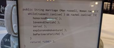 Some of my friends from college just got married and this was on one of their tables. | string-memes, tables-memes, public-memes | ProgrammerHumor.io