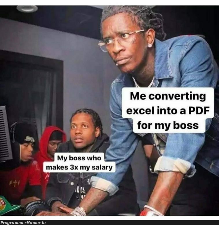 Maybe I'll charge him next time | excel-memes, pdf-memes | ProgrammerHumor.io