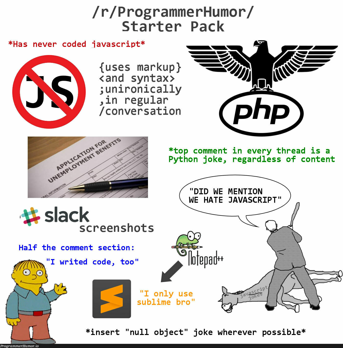 Programmer Humor Starter Pack Programmerhumor Io