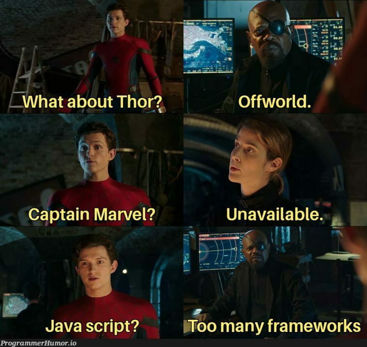 Which one of them will save the world? | javascript-memes, java-memes, framework-memes | ProgrammerHumor.io