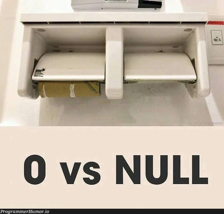 Difference between 0 and null | ProgrammerHumor.io