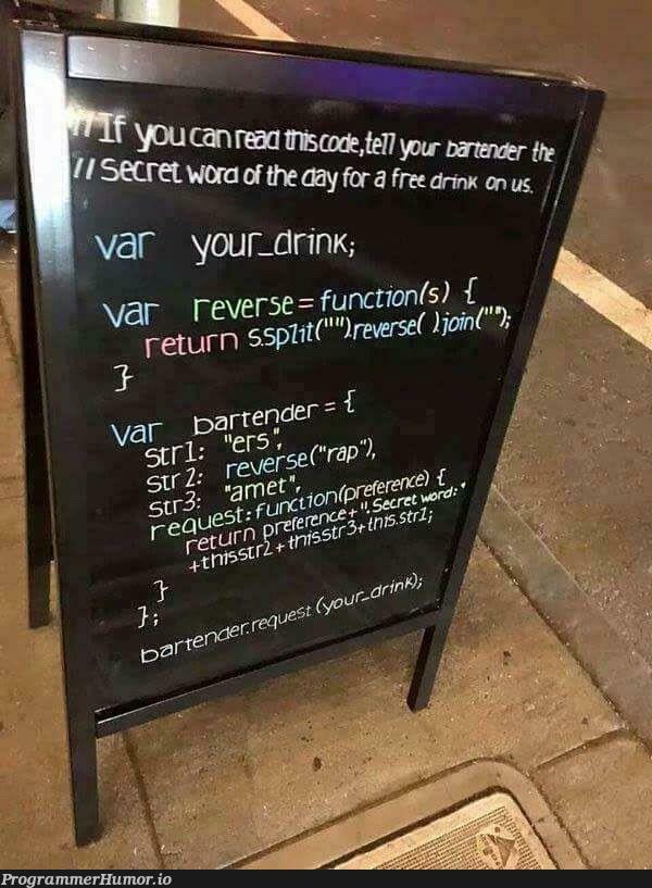 Free drinks everyone! | function-memes | ProgrammerHumor.io