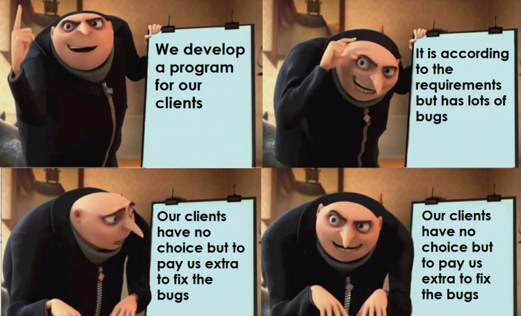 This might be way to keep the client | program-memes, bugs-memes, bug-memes, requirements-memes, fix-memes, cli-memes | ProgrammerHumor.io