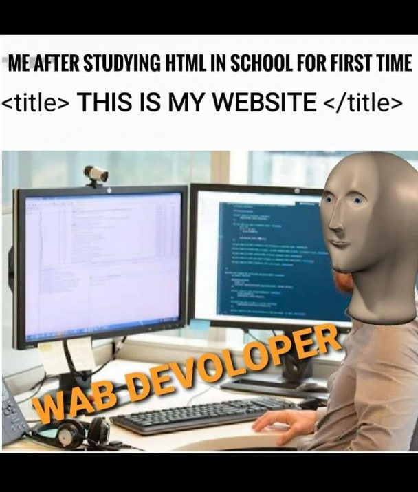 I ma Wab Devoloper!! | html-memes, web-memes, website-memes, ML-memes | ProgrammerHumor.io
