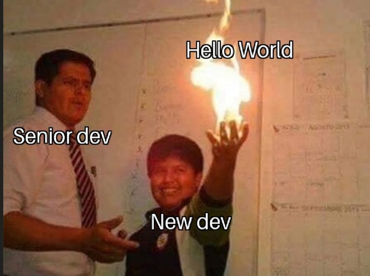 Everyone during his first hello world | ProgrammerHumor.io