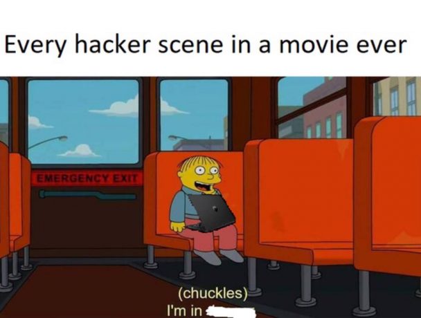 I'm in! *mashes his keyboard while wearing sunglasses* | hacker-memes | ProgrammerHumor.io