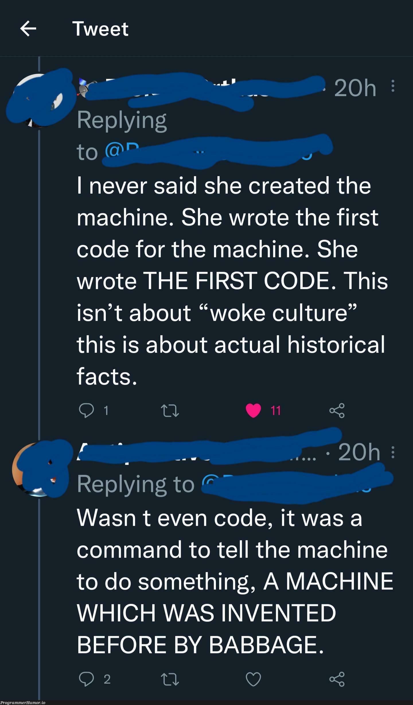She writes codes