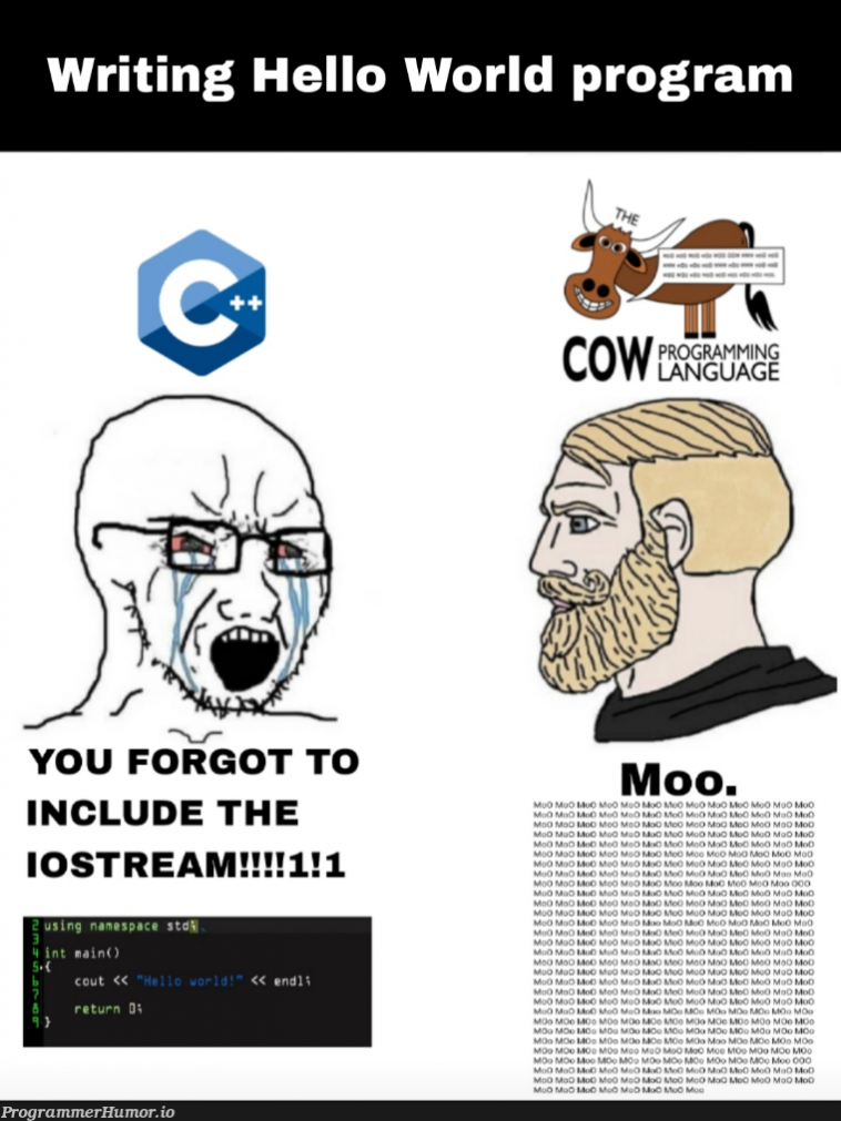 Cow > C++ – ProgrammerHumor.io