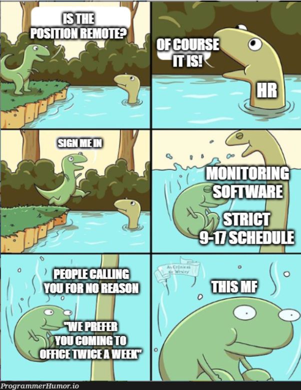 oh new funny gif let me turn it into an analogy for my workplace :  r/ProgrammerHumor