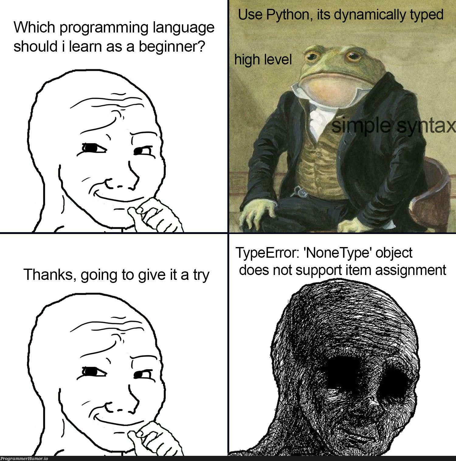 just use python bro – ProgrammerHumor.io